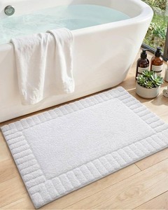 $20 DEXI Bathroom Rugs 24x16, Soft Absorbent Microfiber Bath Mats, White