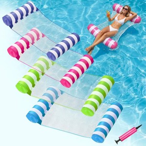 $22 4 Pack Inflatable Pool Floats Adult, 4-in-1 Water Hammock