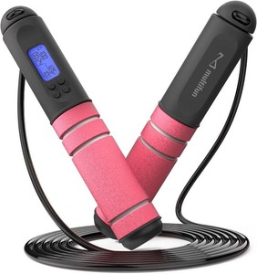 multifun Smart Digital Jump Rope with Counter - Speed Skipping Rope for Fitness, CrossFit & Double Unders - 13 CoG Balance, Anti-Slip Handles for Men Women