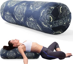 $30 MABOZOO Round Yoga Pillow, Cylindrical Yoga Bolster Pillow with Washable Cover, Meditation Cushion Body Cushion for Practice, Restorative, Meditation
