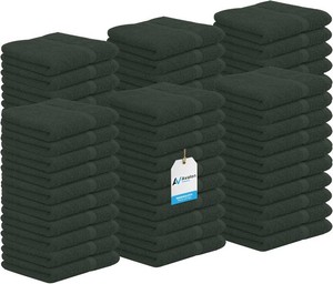 $36 Avalon Towels Cotton Washcloths (Pack of 60) Size 12x12 Inches, 100% Ring Spun Cotton, Soft & Absorbent Face Towels, Gym Towels, Hotel and Spa Quality, Reusable Fingertip Towels (Grey)