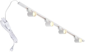 $50 Plug in Track Lighting with Power Cord, 4-Light GU10 Track Lighting Kit with Track Rail, Modern Kitchen LED Track Lighting Fixtures Ceiling Wall Spot Light, 13FT Plug Cord, White (No Bulbs)