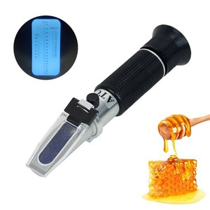 $23 Honey Refractometer with ATC, Portable Refractometer for Honey Moisture,Triple Scale (Honey Moisture 12-27%, Brix 58-90%, Baume 38-43 ),Ideal for Honey, Molasses,Maple Syrup,Fruit jam