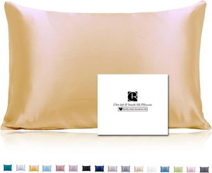 $24 21 Momme 100% Mulberry Silk Pillow Case Queen 20x30 inches, Gold