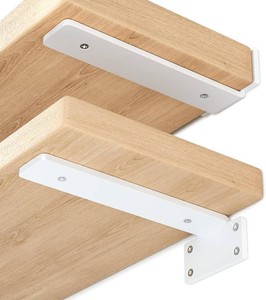 $37 Floating Shelf Brackets 10 Inch 6 Pack, Hidden L Brackets for Shelves White
