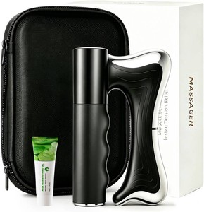 $65 Heated Muscle Scraper Tool , 3 in 1 Electric Fascia Knife Massager Heating and Vibration, Full Body Contouring Device, Body Gua Sha Massage Tool, Fascia Massage Tools for Deep Tissue (Matte Black)