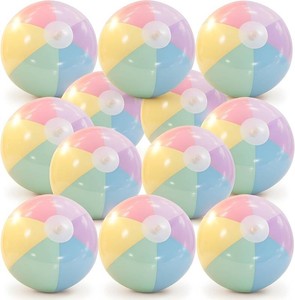 MiniInflat 12 Pcs Inflatable Pastel Beach Ball Kid