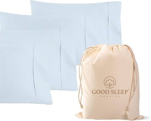 $40 Pillow Case King Set of 4, 800 TC, 100% Egyptian Cotton - Light Blue