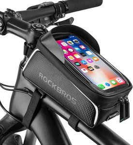 $26 ROCKBROS BikeBicycle Phone Front Frame Bag, Waterproof, Tube Cycling Pouch