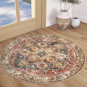 $30 Washable 3ft Circle Round Rug, 3x3 Non-Slip Soft Circular Area Rugs