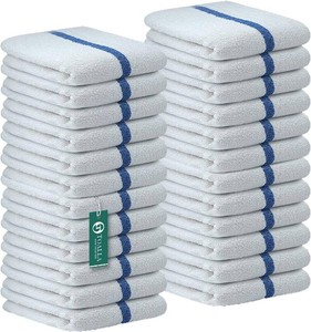 $21 Bar Mop Blue Stripe 16x19 4 lbs Pack of 24, 100% Cotton Double Stitched Route Ready Absorbent Kitchen Towel Dish Towels and Dishcloths Towels Sets Washcloth Kitchen Towel