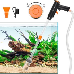 $25 132GPH Manual Aquarium Gravel Cleaner, Fish Tank Siphon Vacuum Cleaner with Adjustable Water Flow for Cleaning Dirt, Water Change & Wash Sand Aquarium Cleaning Tools