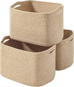 $37 Storage Baskets for Organizing Shelves 15x11x9.5 Mixed Brown 3 Pcs (Missing one Storage Basket)