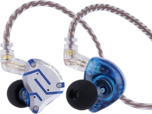 $50 Linsoul KZ ZS10 Pro, 4BA1DD 5 Driver in Ear Monitor, HiFi Wired Earbuds, Gaming Earbuds, Hybrid IEM Earphones with Stainless Steel Faceplate, Detachable Cable for Musician(Without Mic, Glare Blue)
