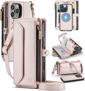 $37 Strapurs for iPhone 16 Pro Max Magnetic Detachable Wallet Case, Rose Gold