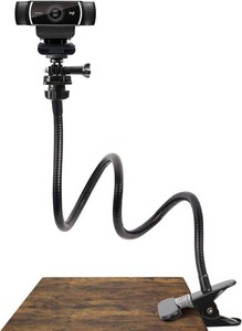$27 Pipishell 25 Inch Webcam Stand, Flexible Desk Mount Clamp Gooseneck Stand for Logitech Webcam C960 C930e C930 C920 C920S C922x C922 Brio 4K C925e C615 and Other Devices with 14 Thread-PIWS01
