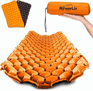 $33 POWERLIX Ultralight Inflatable Camping Sleeping Pad - Camping Mattress for Backpacking, Hiking, Compact Lightweight Sleeping Mat for Camping, Inflation BagRepair Kit Included