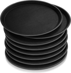 $36 Zopeal 8 Pcs Bar Service Tray Round Plastic Non Slip,11