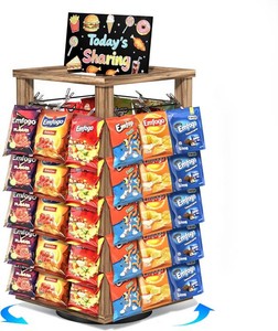 $24 Emfogo Chip Rack Display Stand, 5-Tier Snack Rack with 50 Movable Clips