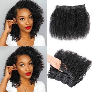 $36 Kinky Curly Clip In Hair Extensions for Black Women Human Hair, Urbeauty Curly Hair Extensions Clip in Human Hair for Black Girl, 3c 4a Kinky Curly Hair Clip Ins for Women