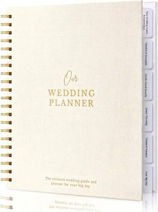 $24 Wedding Planner & Organizer, Linen Hardcover, Engagement Gift (Cream)