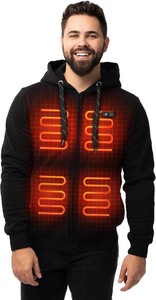 $120 Zip Up Heated Hoodies with 12V 16000mAh Power Bank