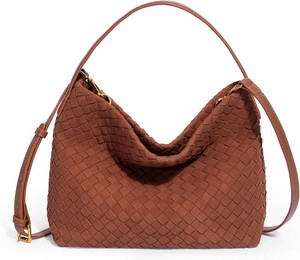 $55 Woven Tote Bag for Women Designer Shoulder Handbag Leather Top Handle Hobo Purses