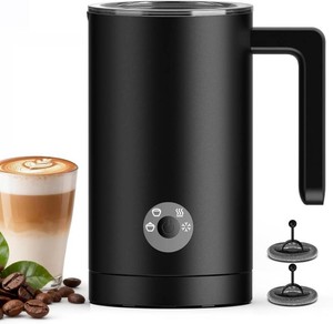 $37 4-in-1 Electric Milk Frother & Steamer Automatic Frother Machine, Barista-Style Hot & Cold Foam for Lattes, Cappuccinos, Iced Coffee, Quiet, One-Touch, Easy to Clean