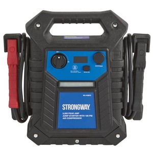 $200 Strongway 12V Lead-Acid Jump Starter and Power Pack with 150 PSI Air Compressor, 2200 Amps