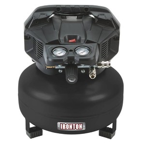 $140 Ironton Oil-Free Pancake Compressor, 1.5 HP, 6-Gal., 2.63.6 CFM, 150 PSI