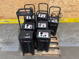 $1680 Schumacher Wheeled Manual Battery ChargerEngine Starter lot of 7 see description for details