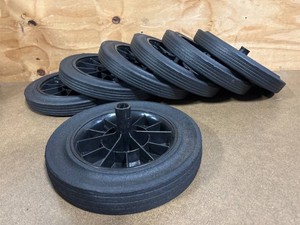 Martin Wheel Snap-Lock Trash Container Wheel   12in. Dia., 34in. Bore, Fits 34in. Axle, Hub Offset 2in. 3in.L, Model# SL12-34 #59863 lot of 7 see description