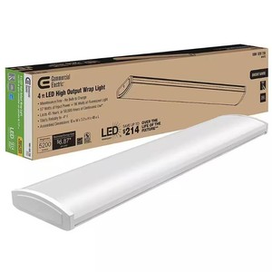 $180 GE Electric Lot of 2- 4 ft. High Output 5200 Lumens Integrated LED White Wraparound Lights 4000K Bright White 120-277v Multi-Volt Direct Wire